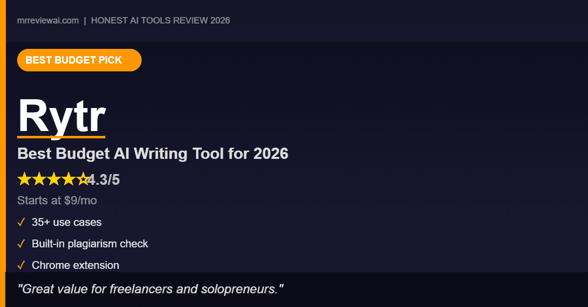 Rytr Review 2026 – Best Budget AI Writing Tool