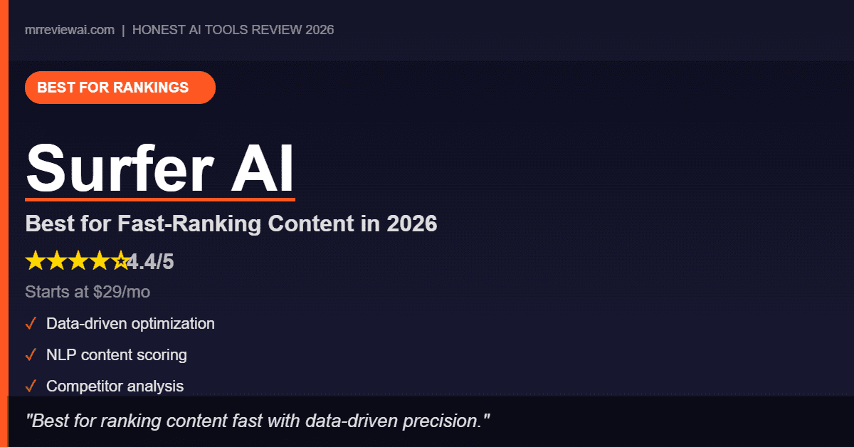 Surfer AI Review 2026 – Best Fast-Ranking Content Tool