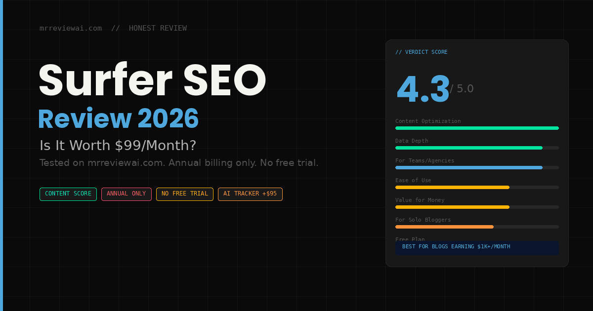 surfer seo review 2026 is it worth 99 per month bloggers