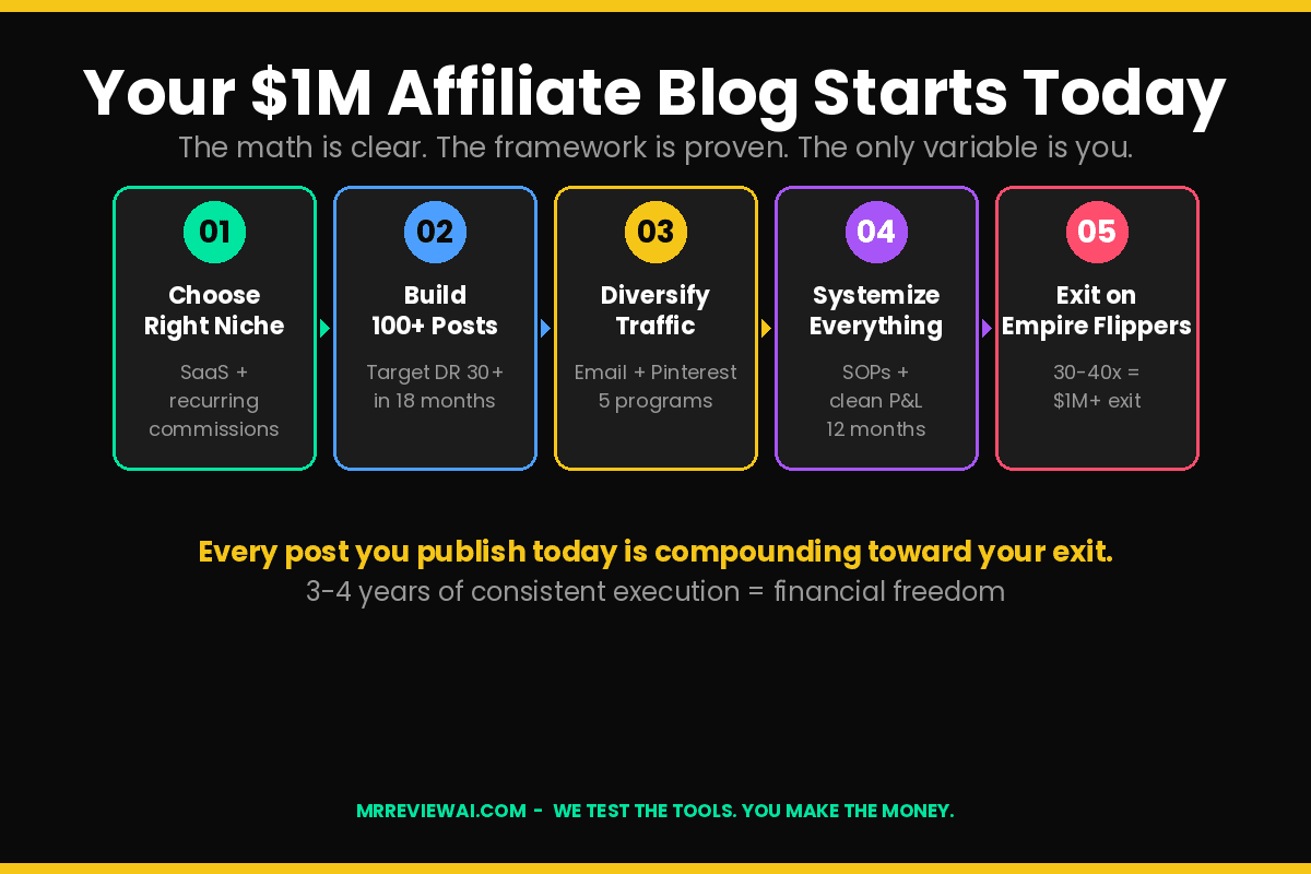 How to build an affiliate blog worth $1 million — 5 step roadmap niche content revenue systemize exit