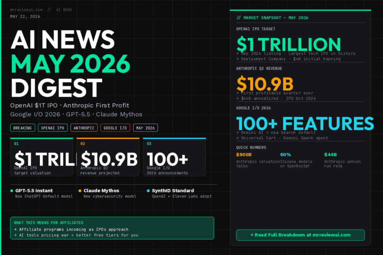 AI news May 2026 digest — OpenAI IPO, Anthropic first profit, Google I/O 100+ features