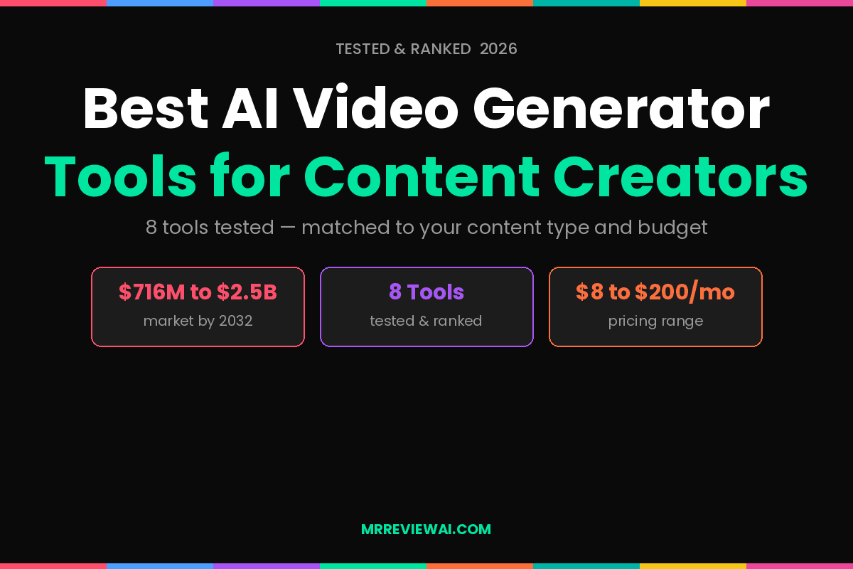 Best AI video generator tools for content creators 2026 tested and ranked by use case