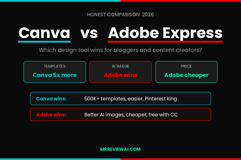 Canva vs Adobe Express 2026 honest comparison for bloggers and content creators