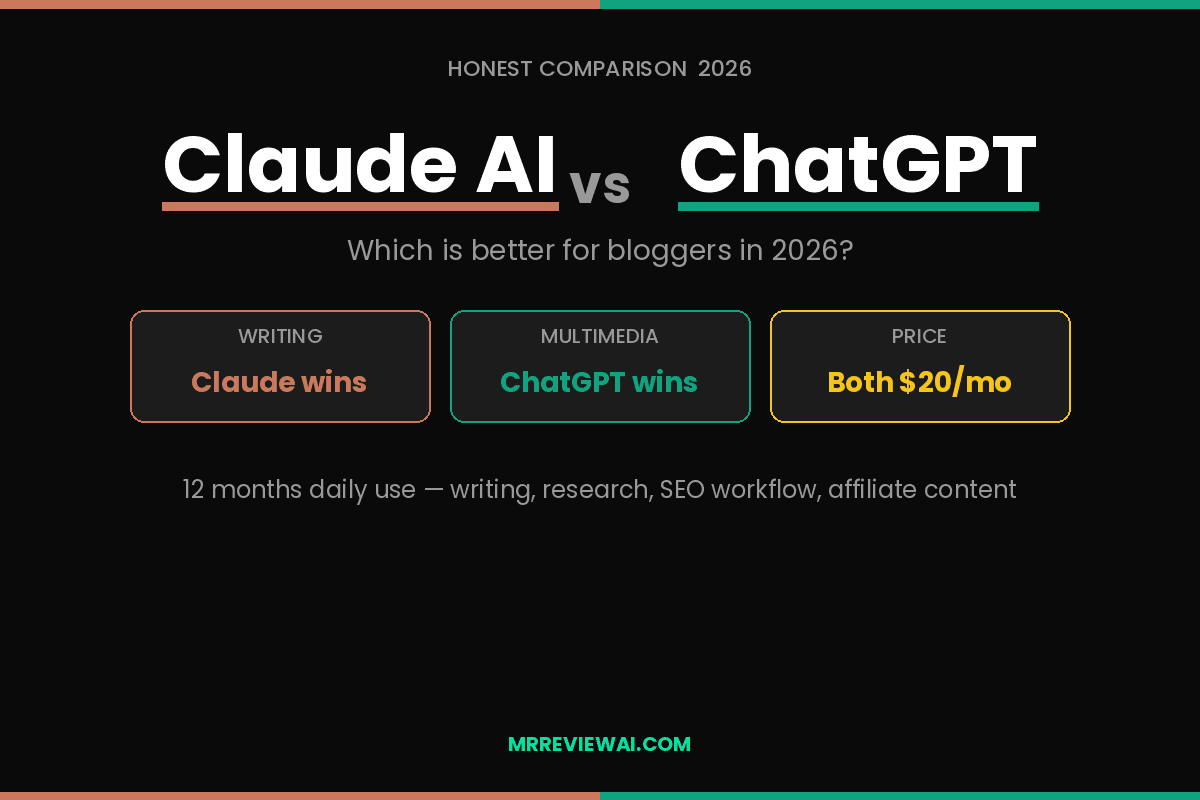 Claude AI vs ChatGPT 2026 - Honest Comparison for Bloggers