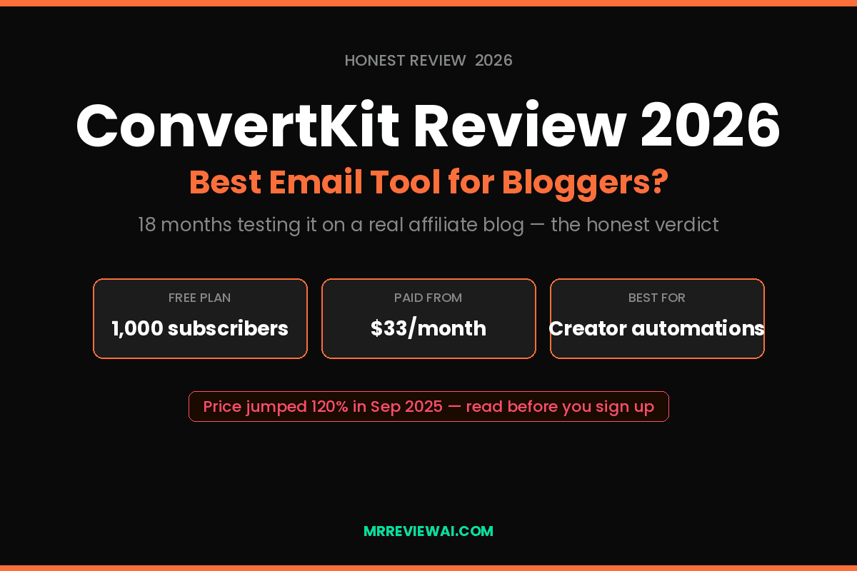 ConvertKit review 2026 honest verdict for affiliate bloggers
