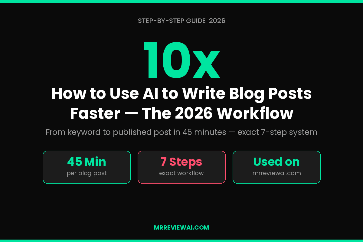 How to use AI to write blog posts 10x faster 2026 step by step workflow guide