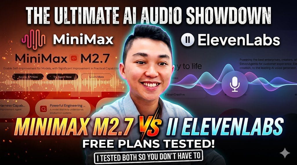 MiniMax Audio vs ElevenLabs free plan comparison 2026 — I tested both AI text-to-speech tools so you don't have to. MiniMax M2.7 vs ElevenLabs head-to-head review by Mr Review AI.