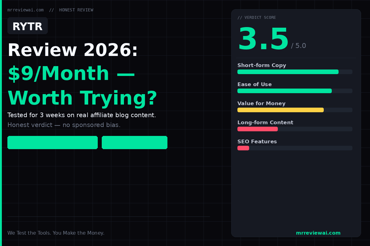 Rytr review 2026 - cheapest AI writer for bloggers worth trying