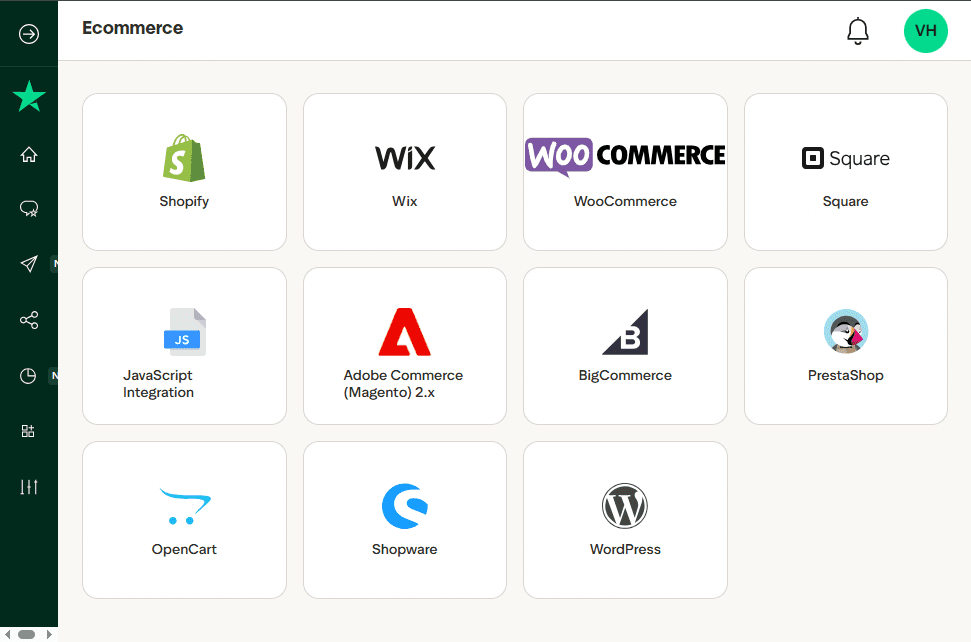 Trustpilot Business ecommerce integrations - Shopify, Wix, WooCommerce, Square, BigCommerce, WordPress and more