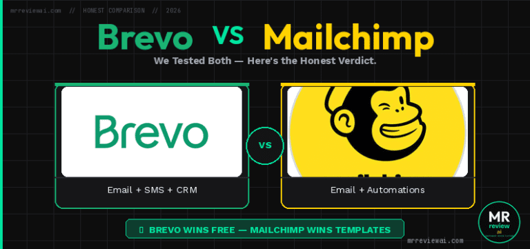 Brevo vs Mailchimp free plan 2026 comparison — Brevo wins free tier, Mailchimp wins templates