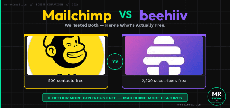 Mailchimp vs beehiiv Free Plan (2026): We Tested Both — Here’s What’s Actually Free