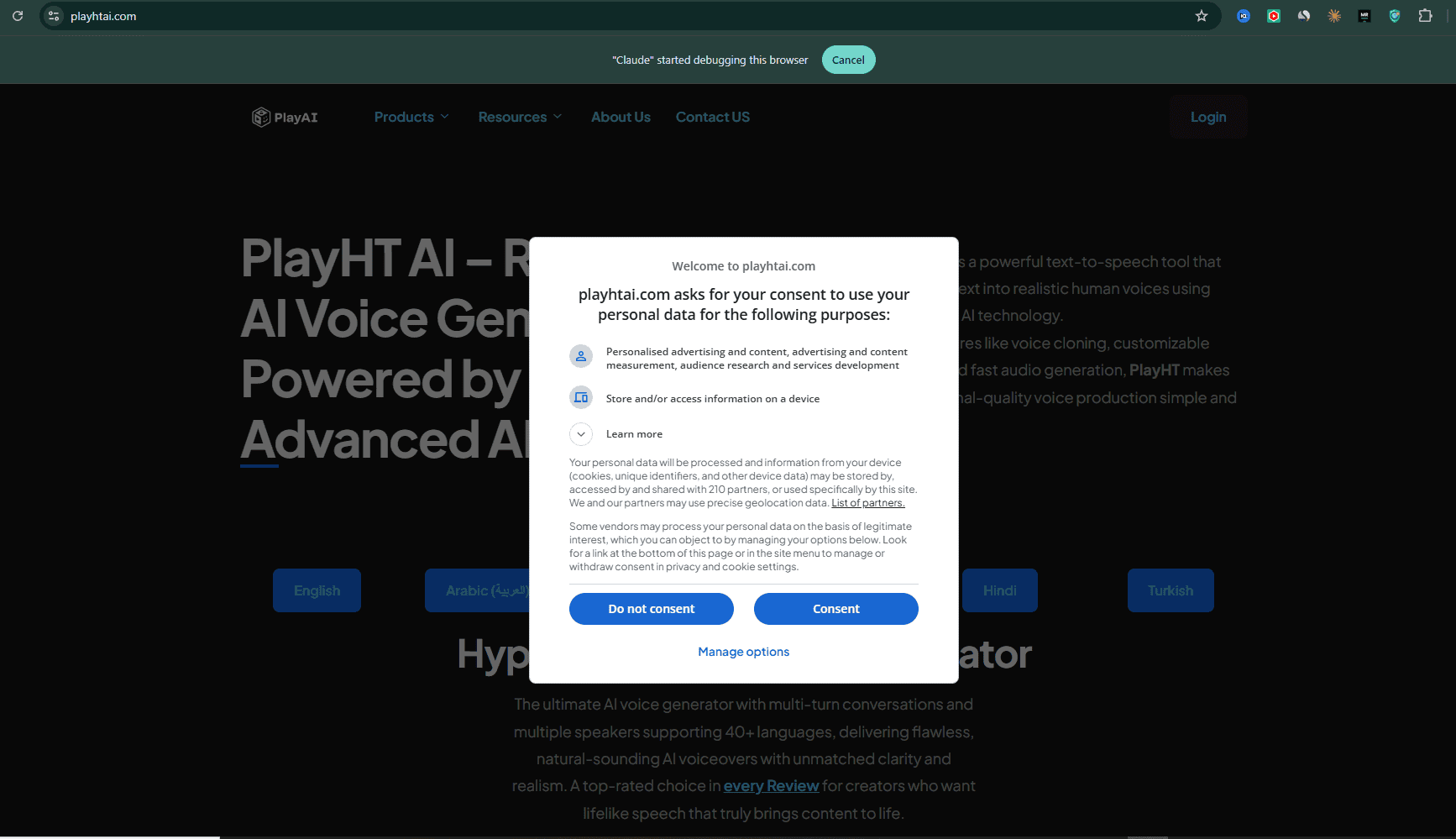 playhtai.com giả mạo Play.ht — trang yêu cầu đăng nhập Google ngay, không có nút đăng ký